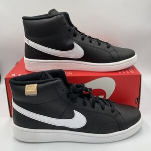 Nike Court Royale 2 Mid Black White Size 11 Mens New Sneakers Retro Shoes